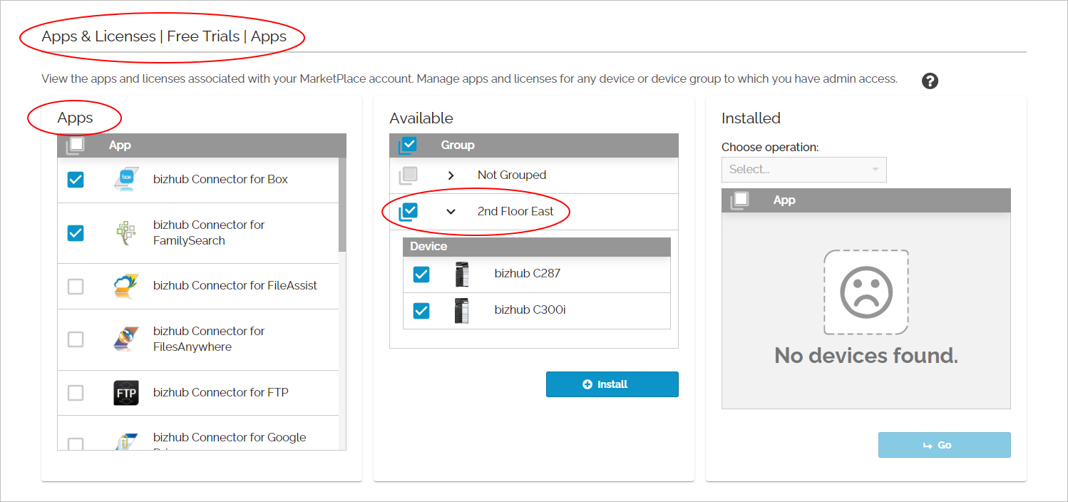 Installing trial licenses